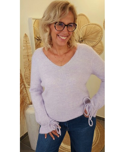 Pull Lilas Douceur Nouée - Diana