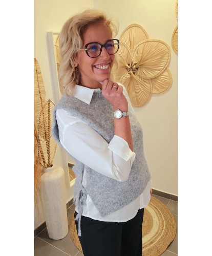 Pull Sans Manches Élégance Superposée - Ambre