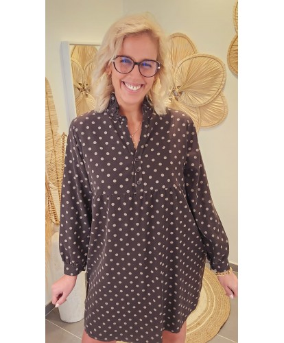 Robe Chocolat Pois &...
