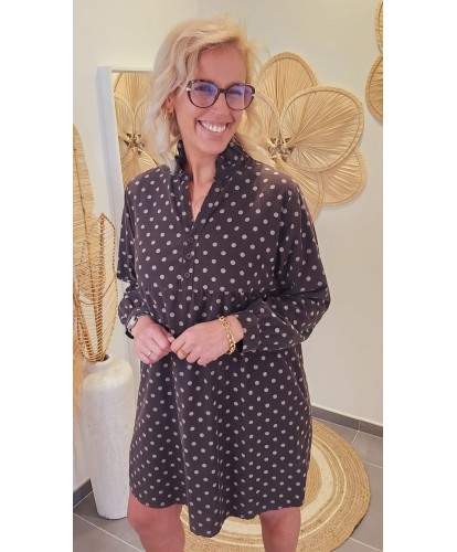 Robe Chocolat Pois & Douceur - Sasha