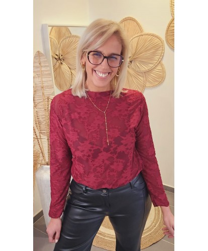 Sous Pull Dentelle Bordeaux - Eleonare