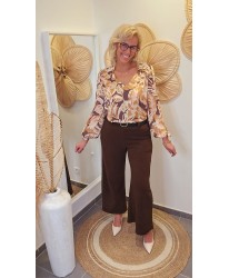 Pantalon Chocolat Souple Velours Côtelé - Lilia