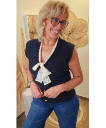 Pull/Gileh Sans Manches Dentelle Élégance - Charlie