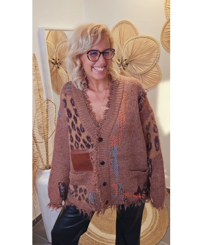 Gilet Patchwork Wild Chic -...