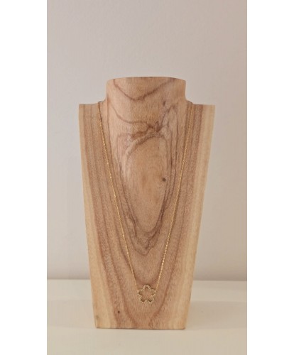 Collier Acier Doré "Fleur de Lumière"