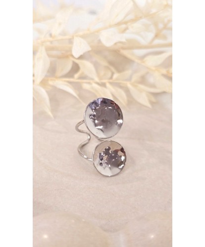 Bague Acier Amovible Éclat Argenté