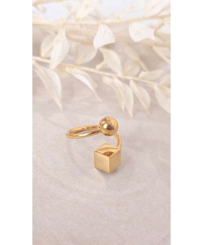 Bague Acier Amovible Équilibre Doré