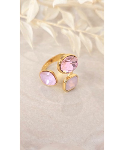 Bague Acier Ajustable Rosée...