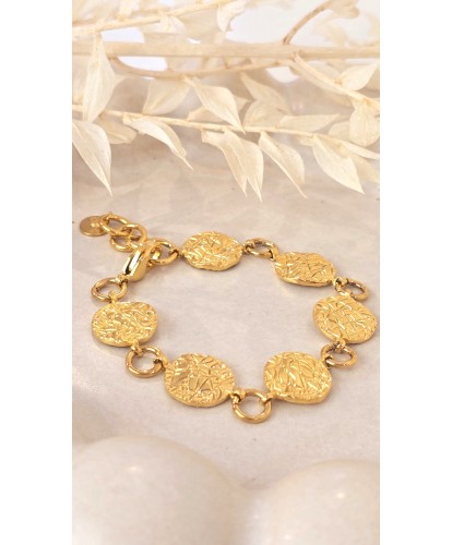 Bracelet Acier Soleil Martelé