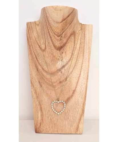 Collier Acier Cœur Lumière