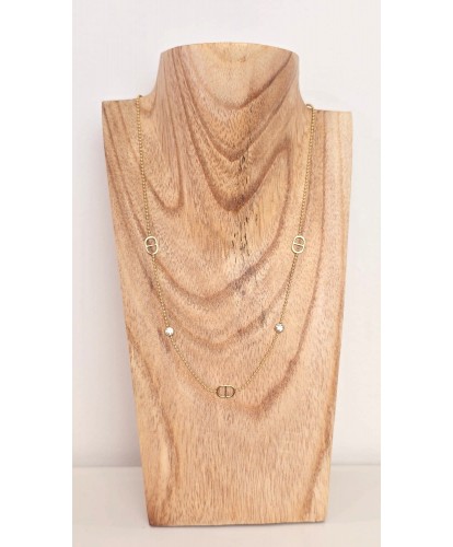 Collier Acier Élégance Dorée