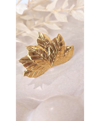Broche Acier Feuilles Impériales