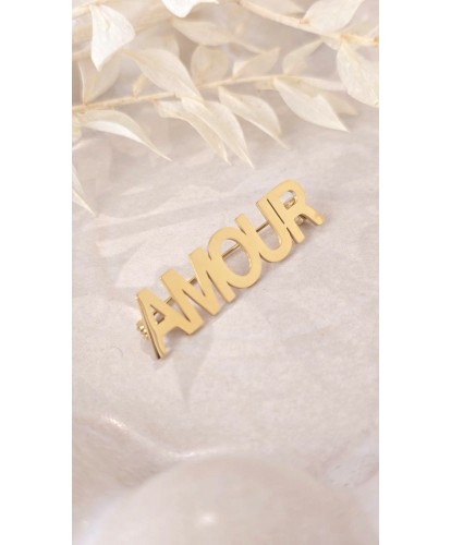 Broche Acier Amour Moderne