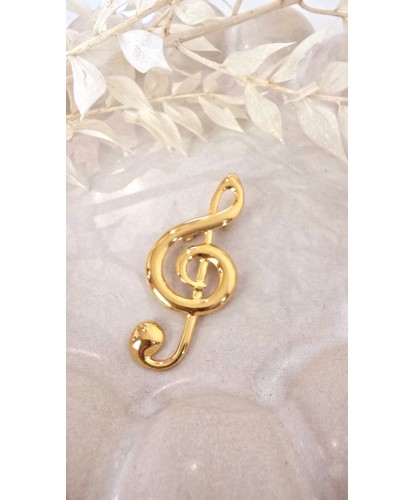 Broche Acier Harmonie Dorée