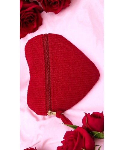 Porte-Monnaie Velours Côtelé  “Amour"