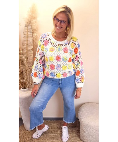 Pull Fait Main “Flower Pop” - Juliette