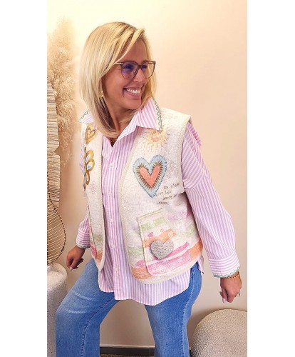 Gilet Bohème “Cœur Mystique” - Yasmine