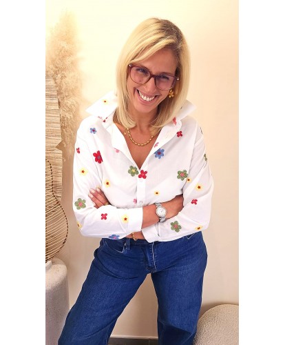 Chemise Brodée Jardin Délicat - Justine
