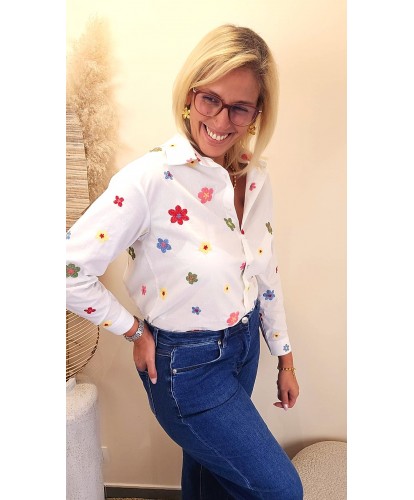 Chemise Brodée Jardin Délicat - Justine
