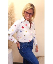 Chemise Brodée Jardin Délicat - Justine