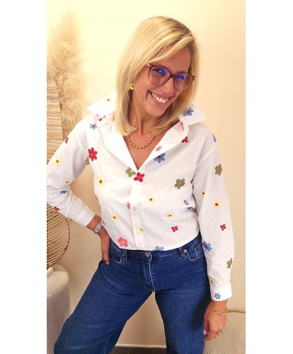 Chemise Brodée Jardin Délicat - Justine