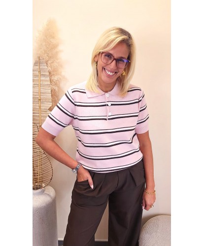 Polo Maille Rose Signature...