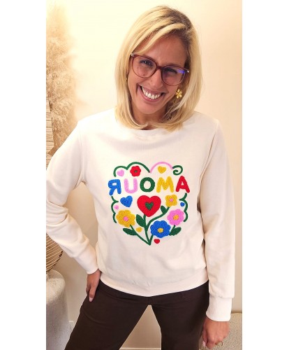 Pull Amour Broderie Florale - Madeleine