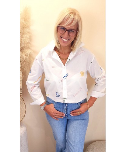 Chemise White Message - Imane