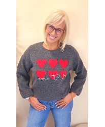 Pull Gris Love Affair - Marine