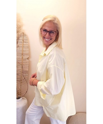 Chemise Oversize Jaune Pastel - Maria
