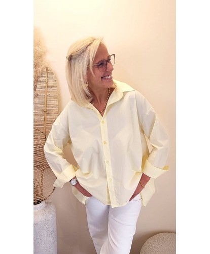 Chemise Oversize Jaune Pastel - Maria