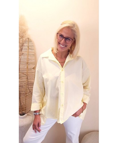 Chemise Oversize Jaune Pastel - Maria