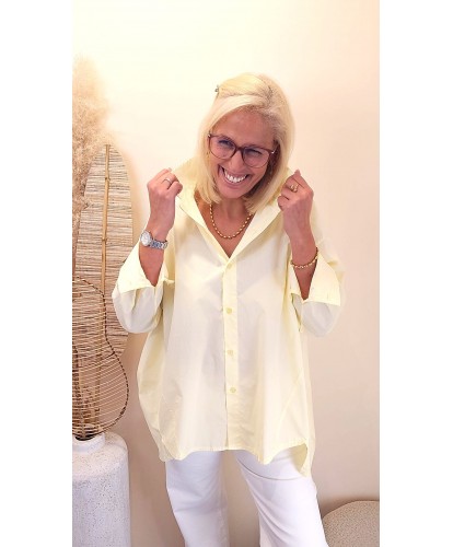 Chemise Oversize Jaune Pastel - Maria