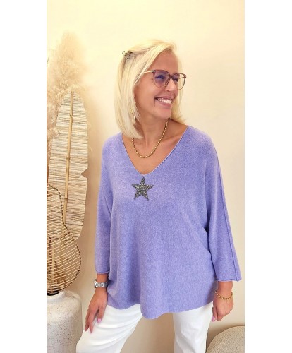 Pull Oversize "Star Lilas" - Leane