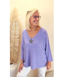Pull Oversize "Star Lilas" - Leane