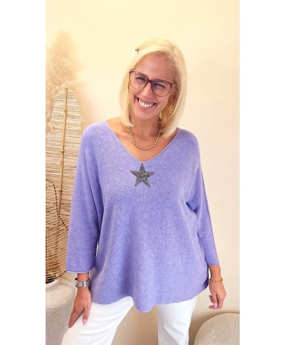 Pull Oversize "Star Lilas"...