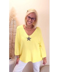 Pull Oversize "Star Jaune" - Leane