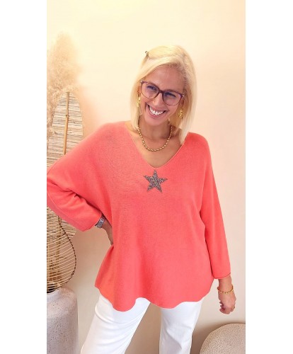 Pull Oversize "Star Corail"...