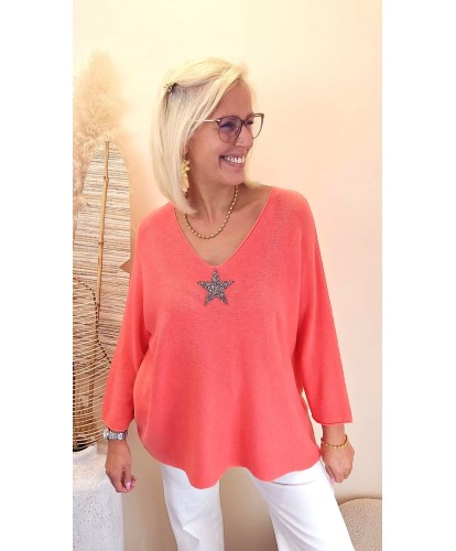 Pull Oversize "Star Corail" - Leane