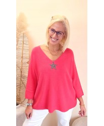 Pull Oversize "Star Framboise" - Leane