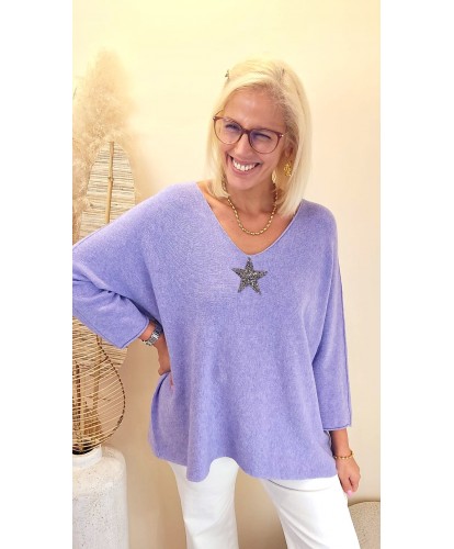 Pull Oversize "Star Lilas" - Leane