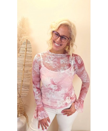 Sous-Pull "Rosy Lace" -...