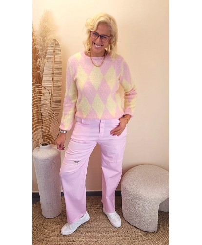 Pantalon Barrel "Pink Cloud" - Albane