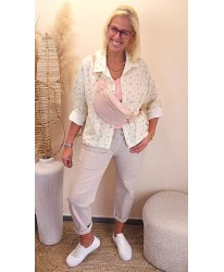 Sac Banane d'Italie Cuir Nubuck Rose Poudré