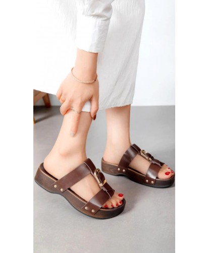 Sandales Plates Boucle...