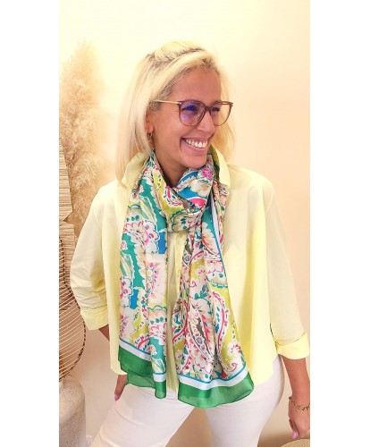 Foulard Soie Imprimé Cachemire