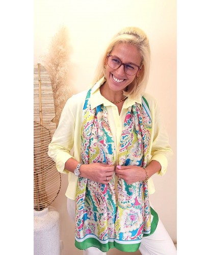 Foulard Soie Imprimé Cachemire