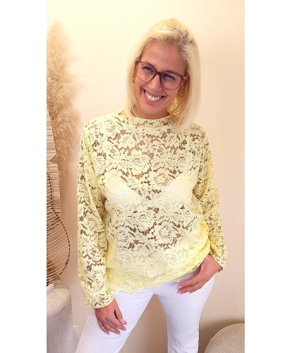 Top Dentelle Jaune Pastel - Mila