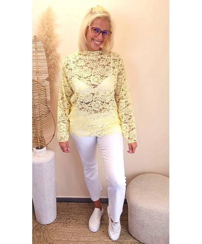 Top Dentelle Jaune Pastel - Mila
