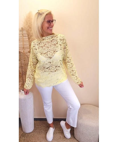 Top Dentelle Jaune Pastel - Mila